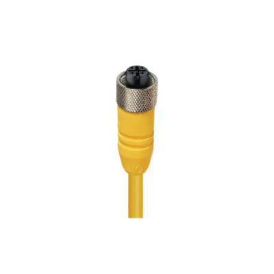 M12 A-code vrouwelijk gele behuizing PUR geel